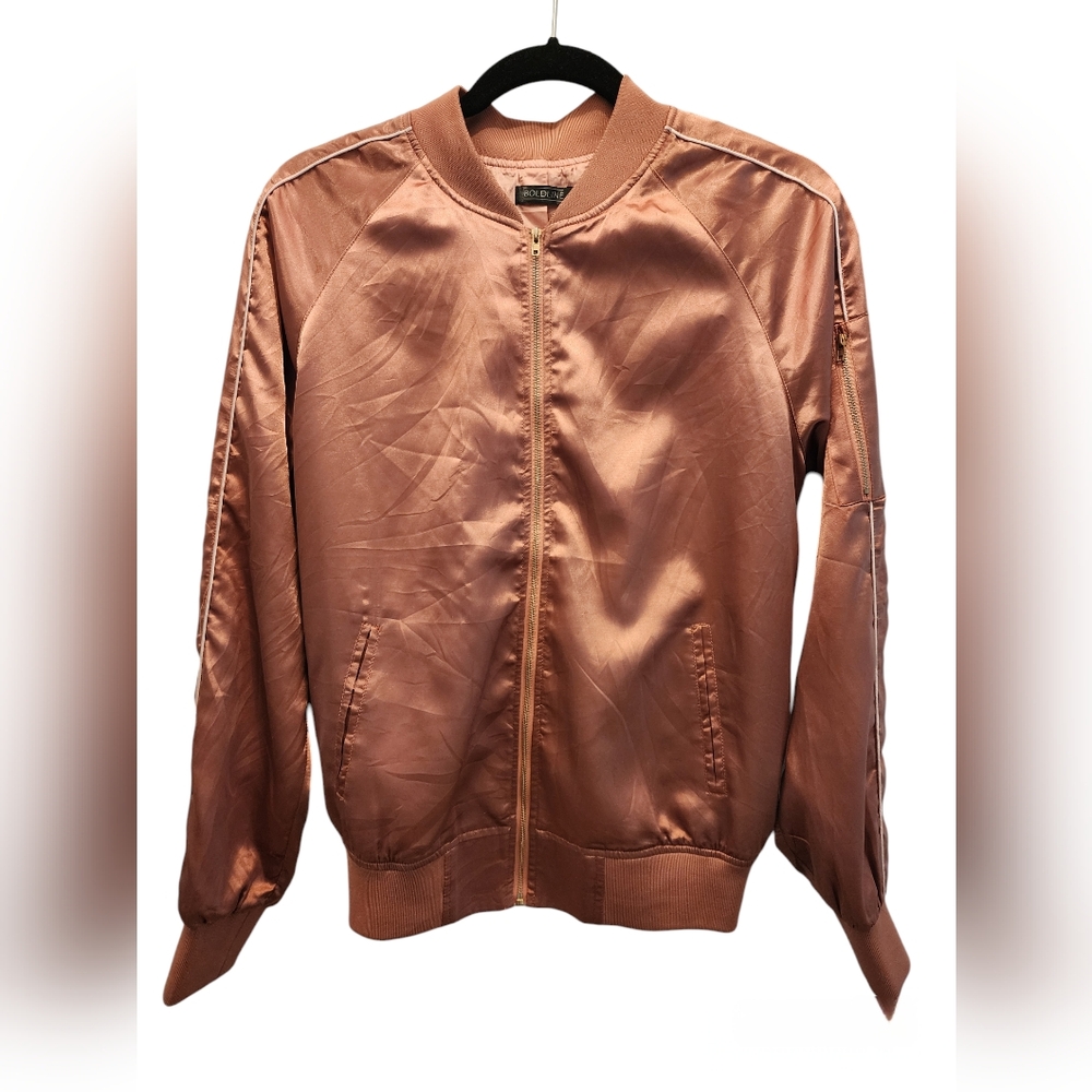 Lightweight satin bomber jacket